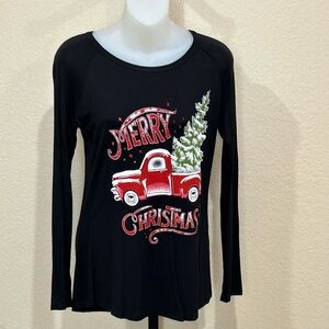 Black Christmas Red Truck Graphic Tee NEW Size Small